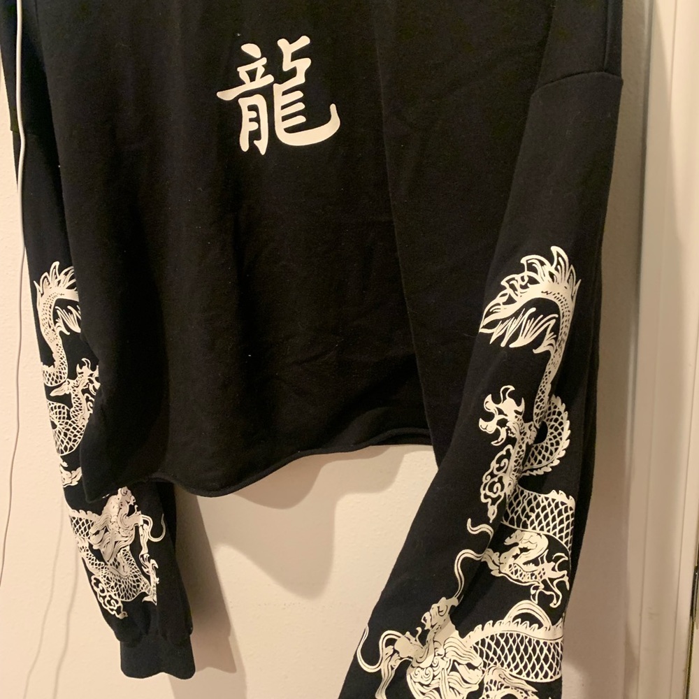 SHEIN 1x black long sleeve crop top